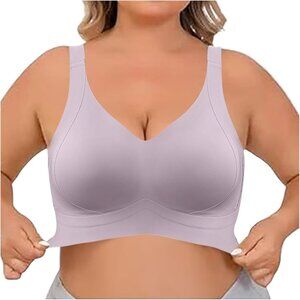 New Hanes Ultimate Lilac Soft Hidden Support T-Shirt Bra 2XL